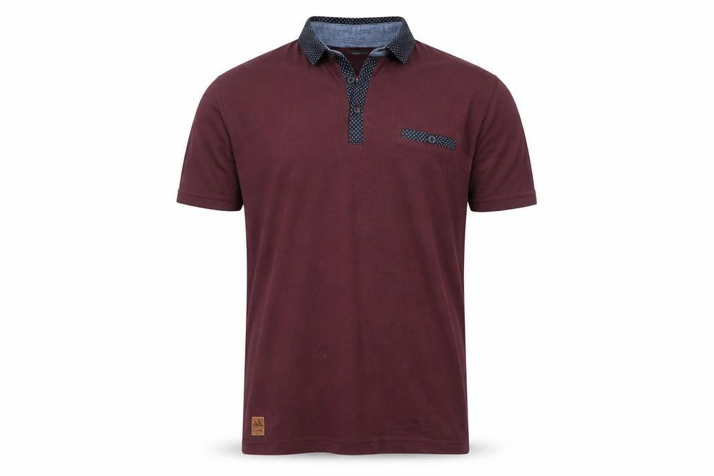 Centered Men’s Brown Cotton Short Sleeve Polo Shirt L