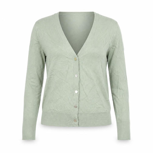 Zara Women’s Green V-Neck Button Cardigan Size S