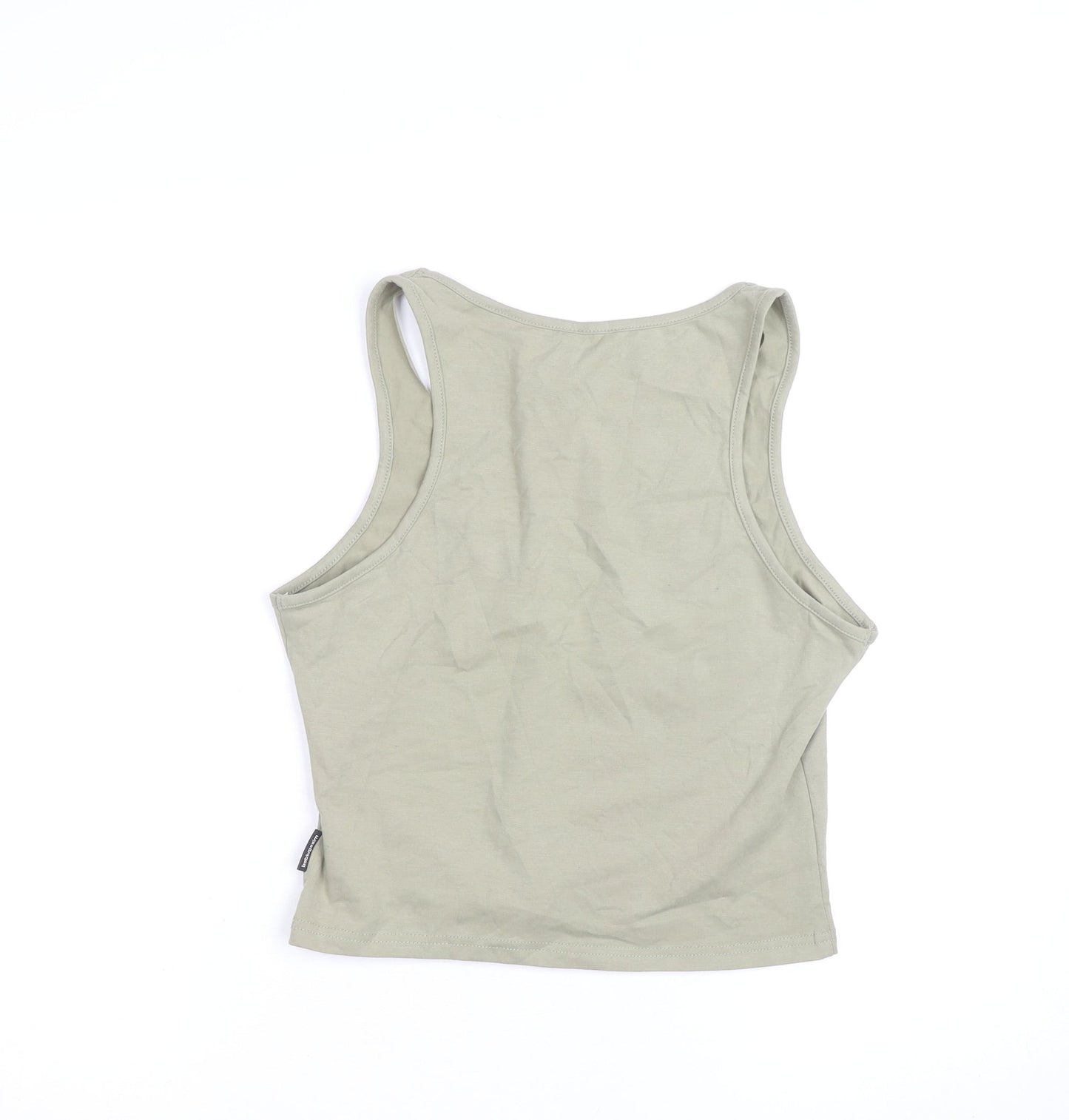 Playboy x Missguided Womens Green Cropped Tank Top L