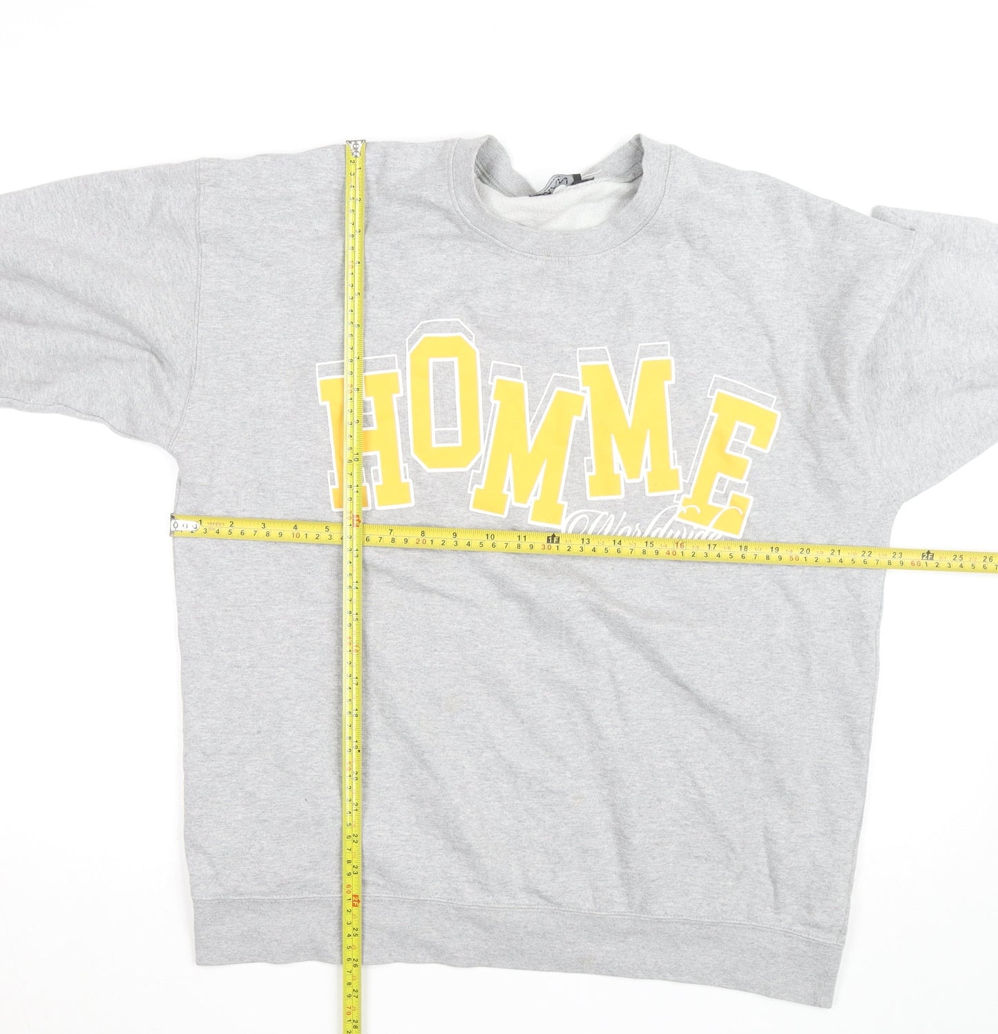 boohooMAN Grey HOMME Worldwide Sweatshirt Women Small Crew Neck Pullover