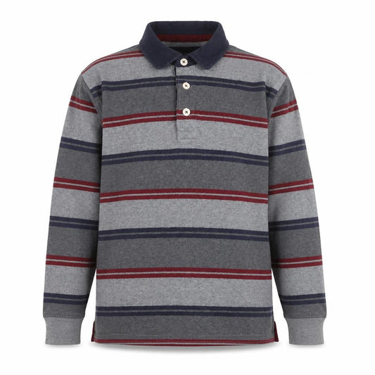 Marks & Spencer Blue Harbour Men's Grey Striped Long Sleeve Regular Fit Shirt S