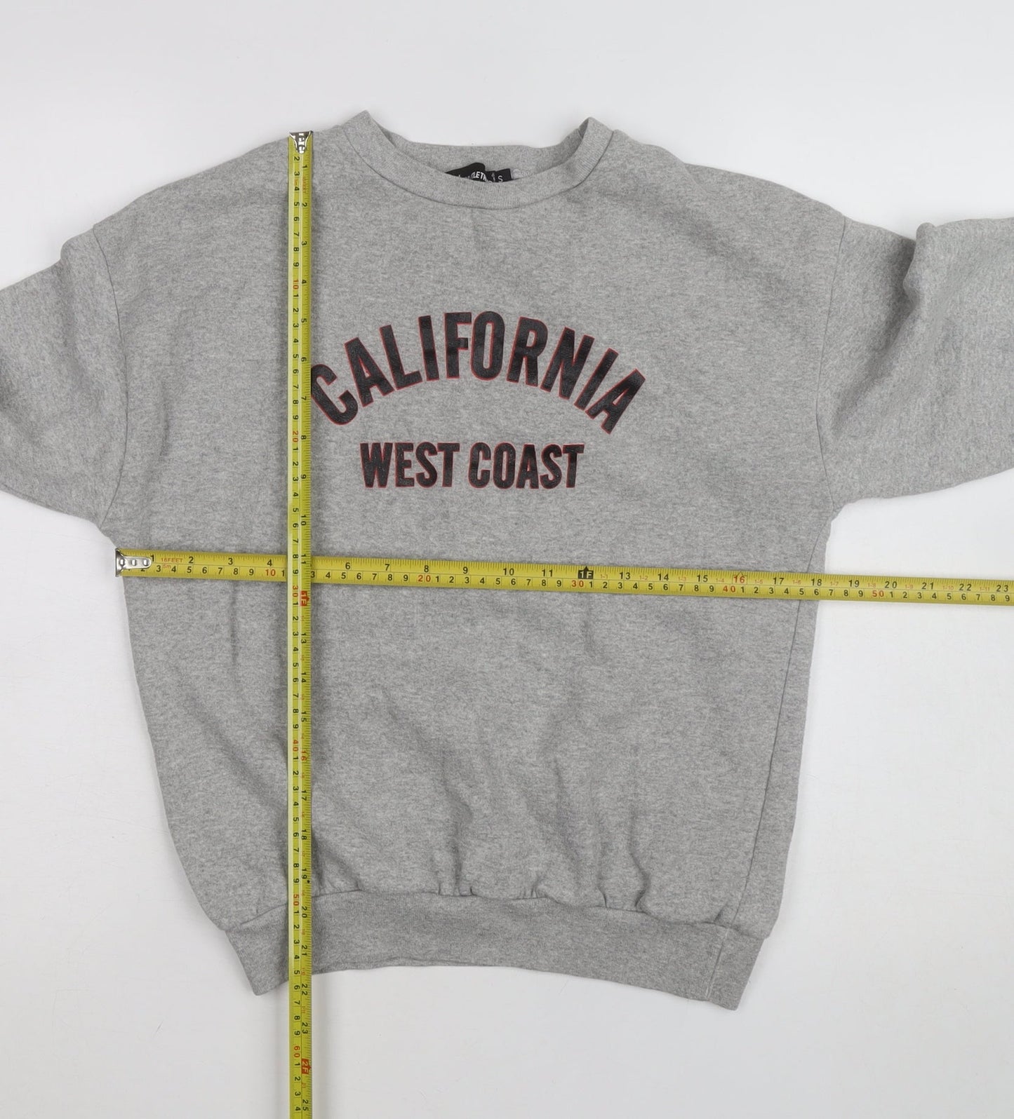 PrettyLittleThing Grey California West Coast Sweatshirt Small Unisex