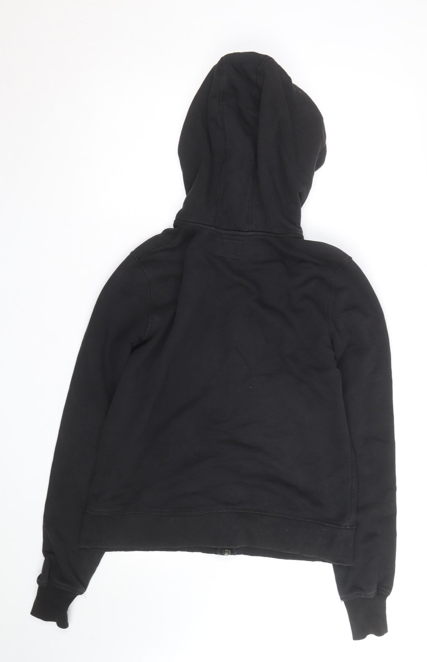 H&M Men Black Full Zip Fleece Hoodie Size M Regular Fit
