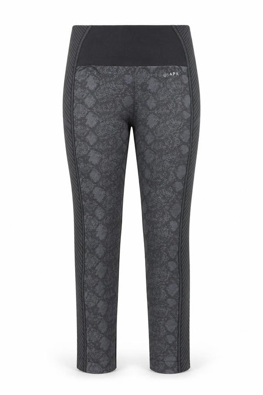 US PRO Womens Grey Seamless Animal Print Gym Leggings Size 8