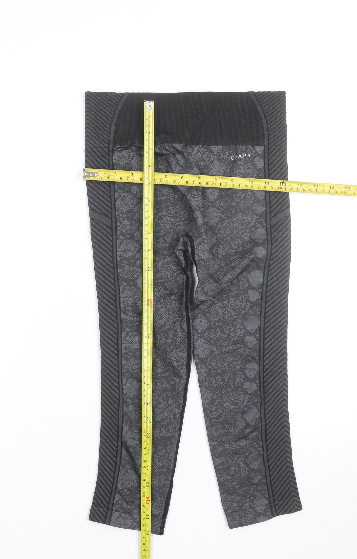 US PRO Womens Grey Seamless Animal Print Gym Leggings Size 8