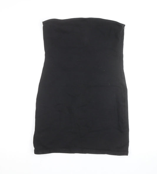 Zara Women Black Strapless Bodycon Short Dress Size 12