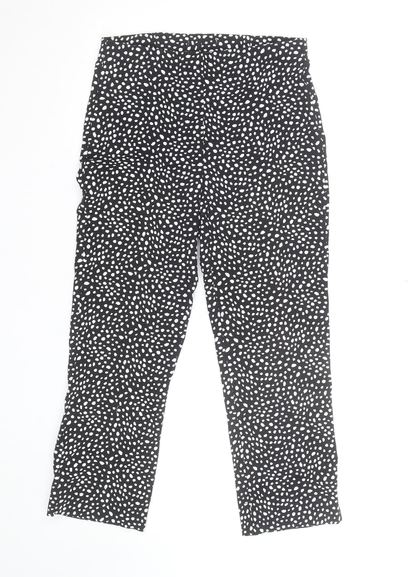 H&M Women’s Black White Polka Dot Tapered Trousers Size 12