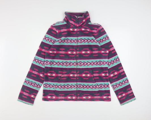 Sonoma Life + Style Women's Multicoloured Fleece Zip Jacket Size M