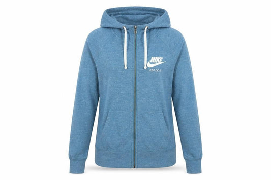 Nike Women's Blue Full Zip Hoodie XS Cotton Blend Just Do It