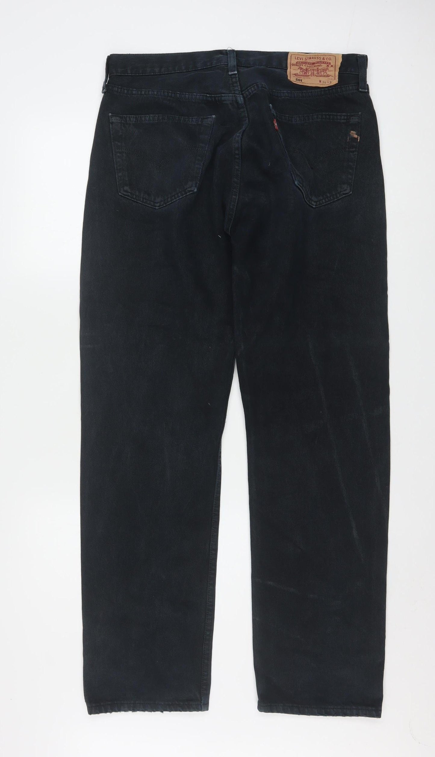 Levi's 501 Men's Black Straight Denim Jeans W34 L32 Classic Fit