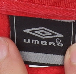 Umbro Mens Red Crew Neck Pullover Sweatshirt L Sports Style