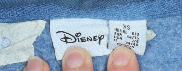 Disney Womens Blue Mickey Hoodie XS Cotton Blend Pullover