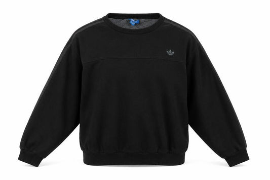 Adidas Women Black L Sweatshirt Crew Neck Long Sleeve Pullover