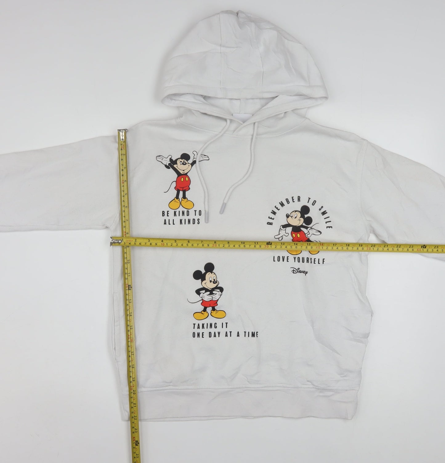 Disney Women White XS Hoodie Mickey Mouse Graphic Pullover