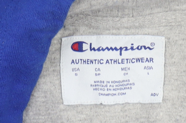 Champion Men's Blue Pullover Hoodie Small Embroidered Logo Fleece