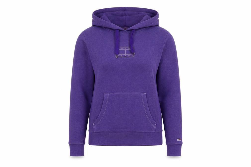 Tommy Jeans Women Purple XS Pullover Hoodie Cotton Blend Casual