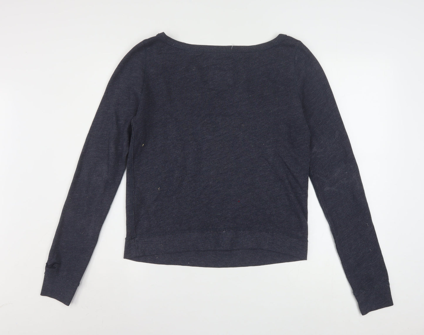 Hollister Women Navy Blue Medium Pullover Sweatshirt with Jewel Accents