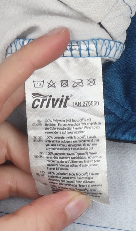 Crivit Mens Blue Cycling Track Jacket L Full Zip Polyester Sportswear