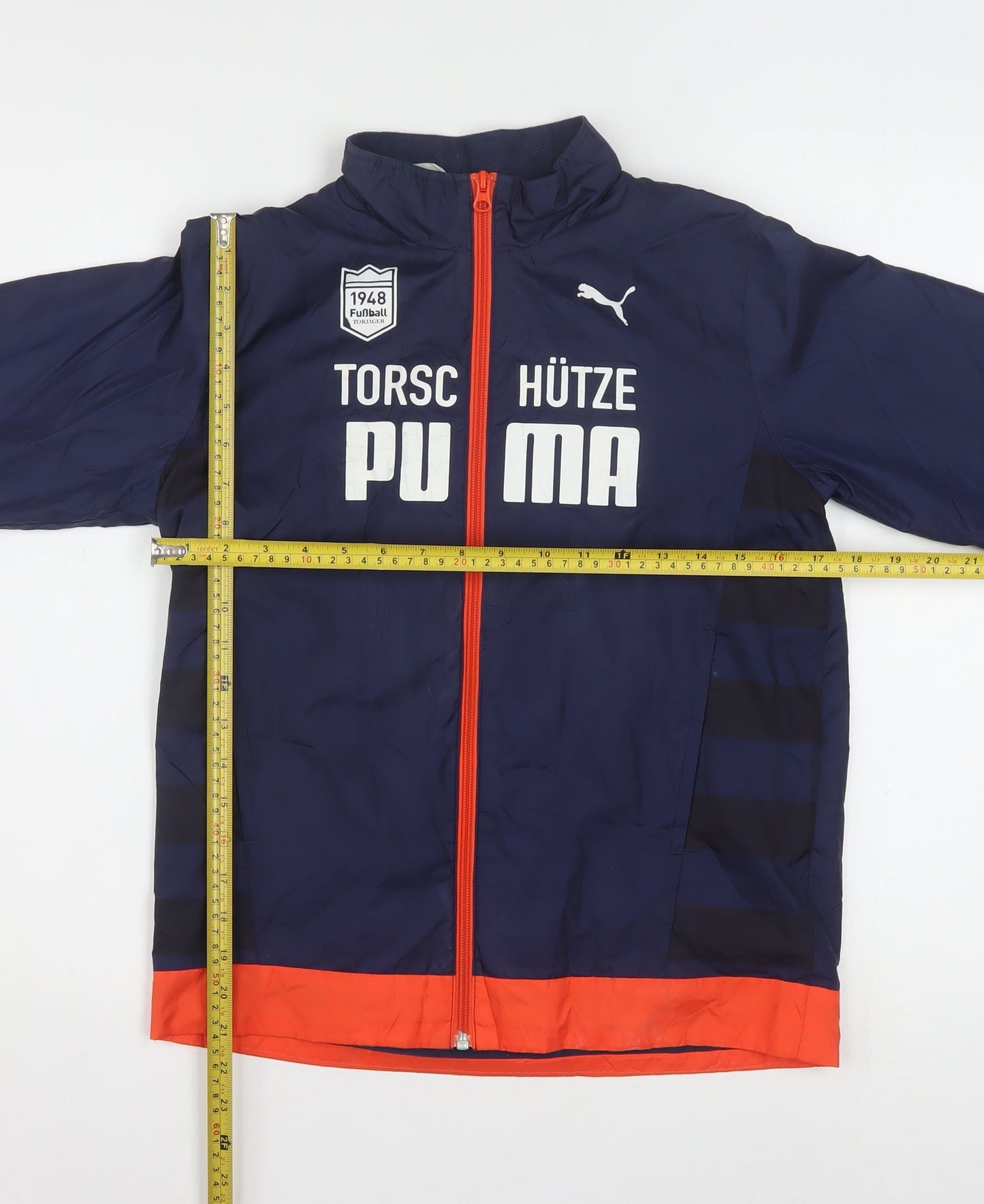 Puma Boys Blue Windbreaker Jacket 12 Years Lightweight Full Zip Sportswear