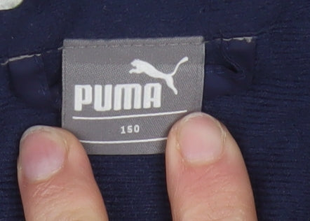 Puma Boys Blue Windbreaker Jacket 12 Years Lightweight Full Zip Sportswear