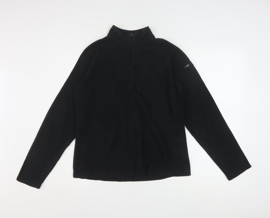 L.L. Bean Women's Black Fleece 1/4 Zip Pullover Sweatshirt Size S
