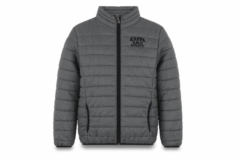Kappa Boys Grey 12 Years Puffer Jacket Winter Quilted Zip Up Coat