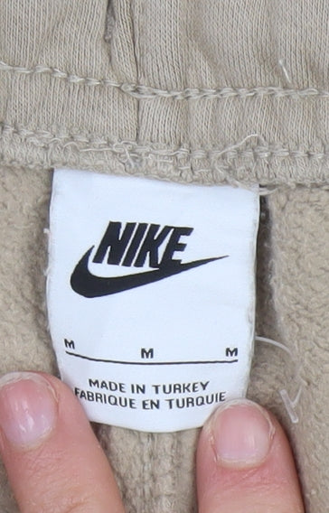 Nike Men’s Beige Jogger Sweatpants Size M Elastic Waist Tapered Fit