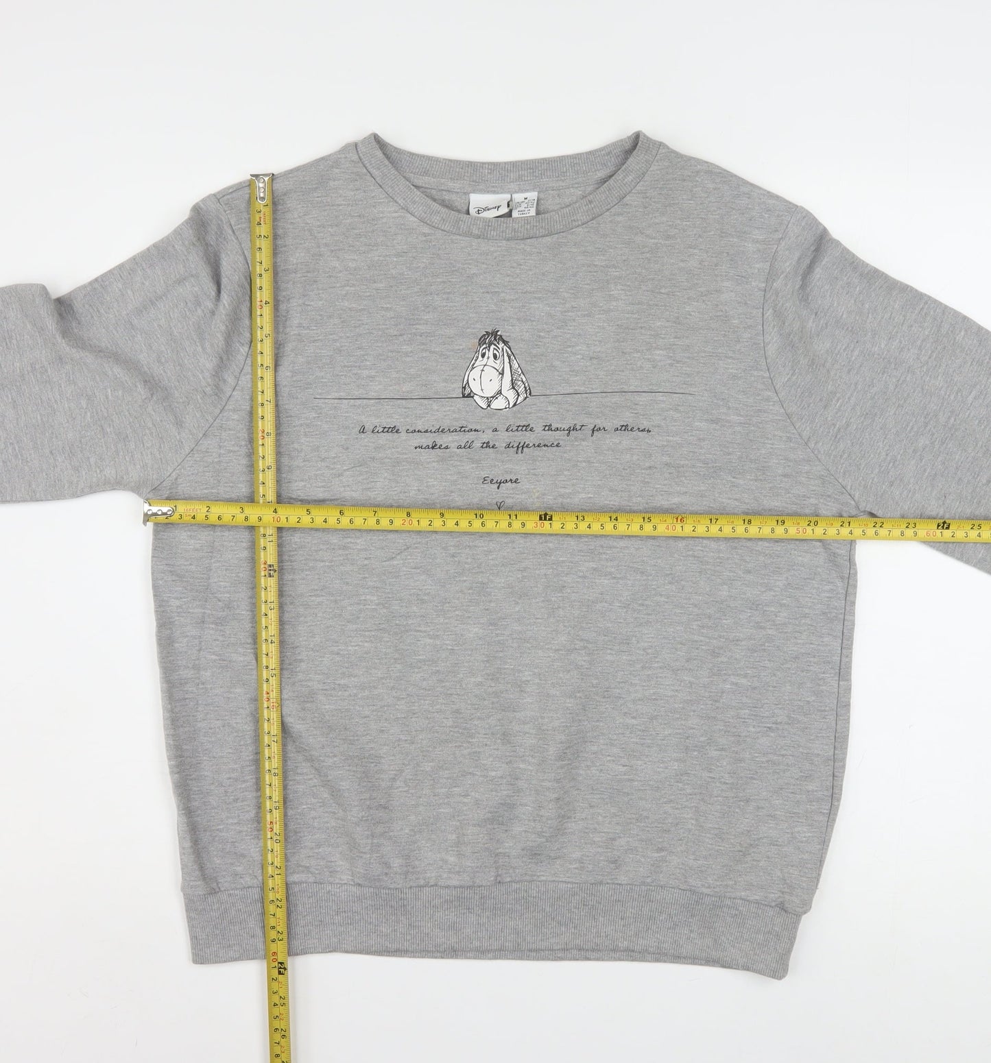 Disney Women Grey Eeyore Sweatshirt Medium 12/14 Pullover Cotton Blend