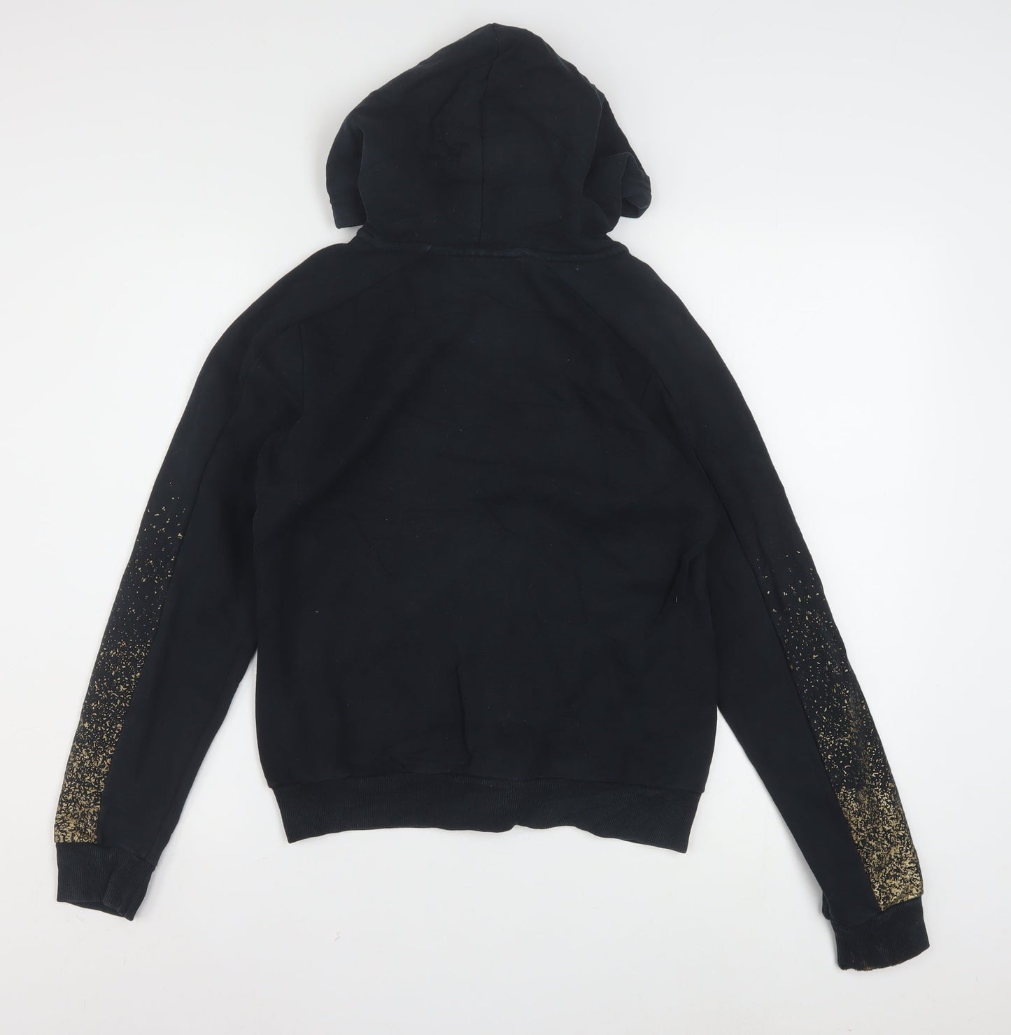 Puma Women's Black Full Zip Hoodie Gold Logo Small