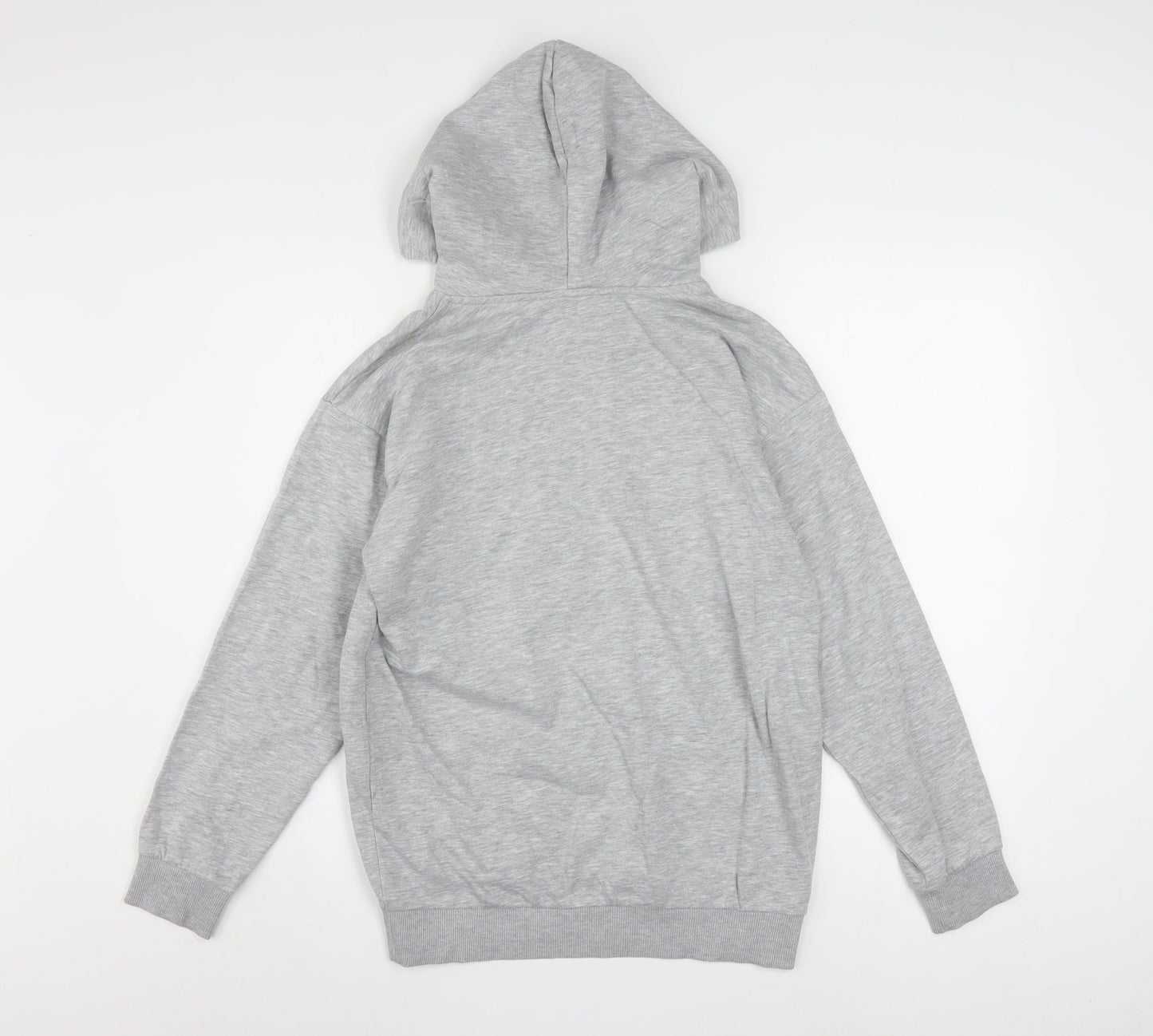 H&M Girls Grey Hoodie 11-12 Years Disney Mickey Floral Cotton Blend Pullover