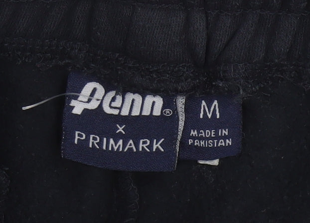 Penn x Primark Men's Black Fleece Jogger Sweatpants M Regular Fit