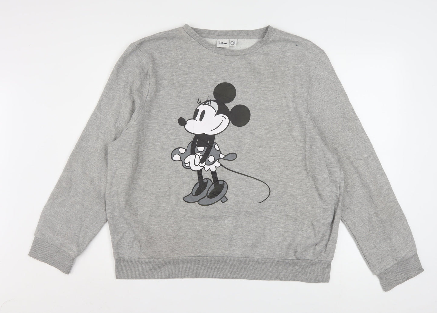 Disney Women Grey Minnie Mouse Pullover Sweatshirt L