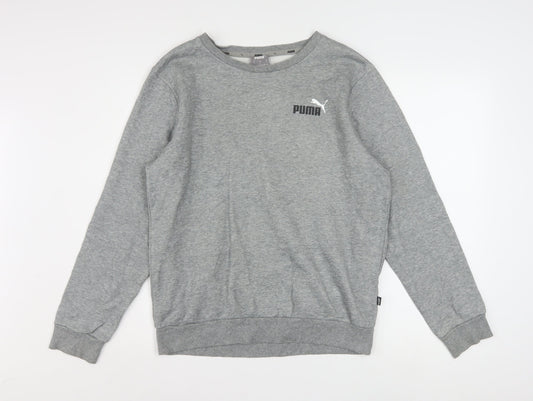 Puma Men's Grey Crew Neck Sweatshirt Small Classic Fit