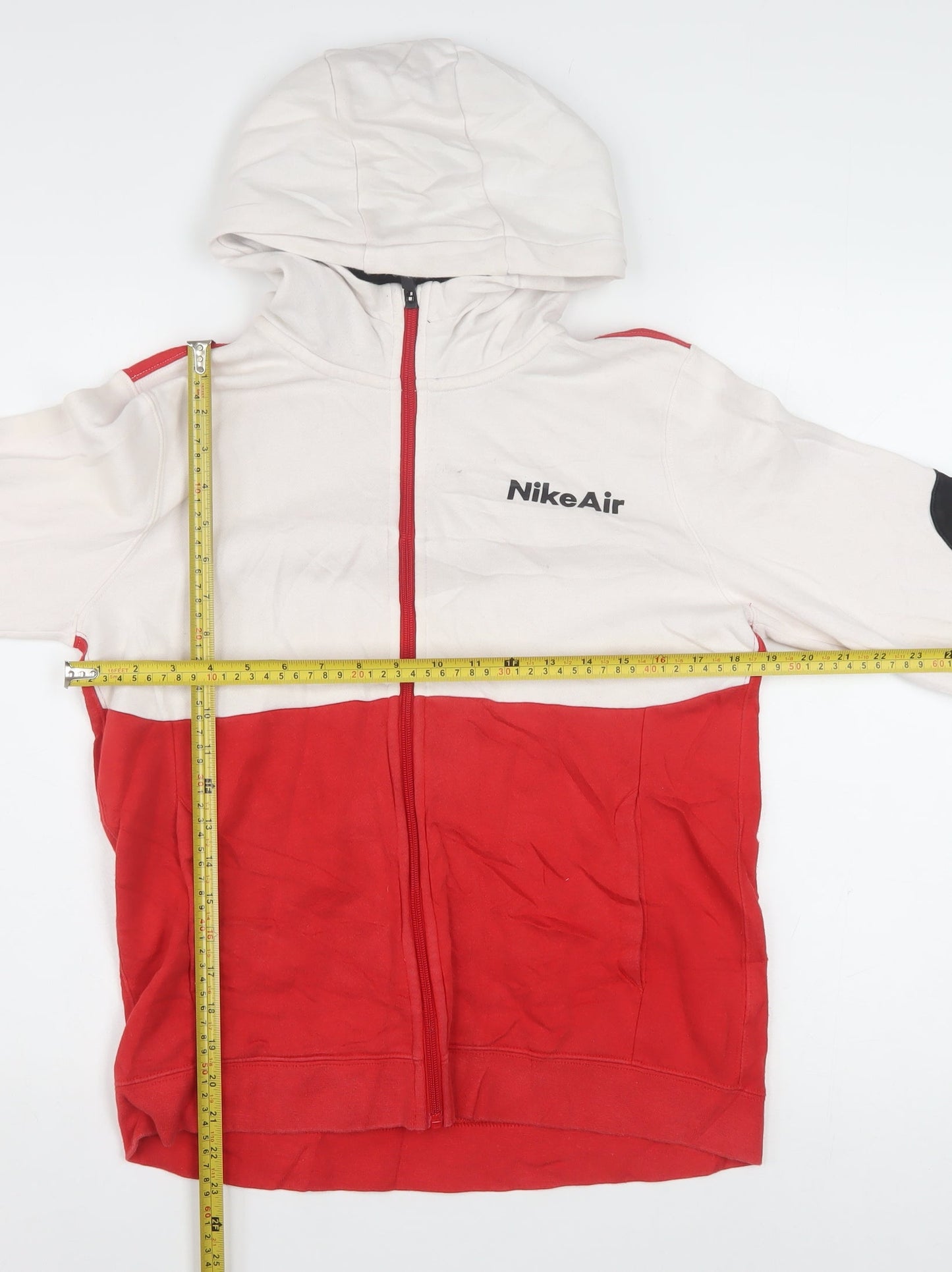 Nike Boys Red White Black Full Zip Hoodie XL (158-170cm) Cotton Blend