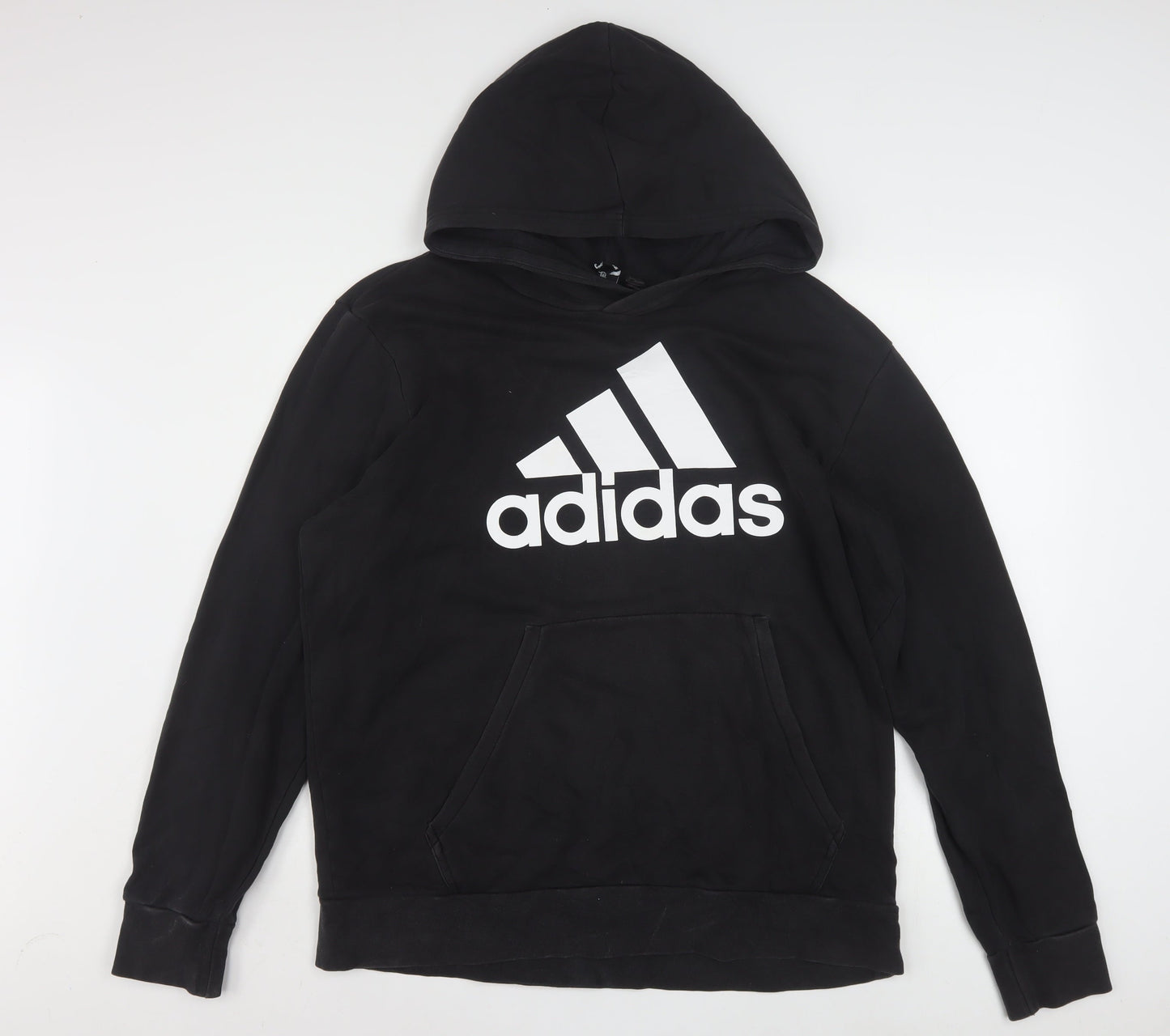 adidas Men's Black Pullover Hoodie L Sports Fleece Sweatshirt