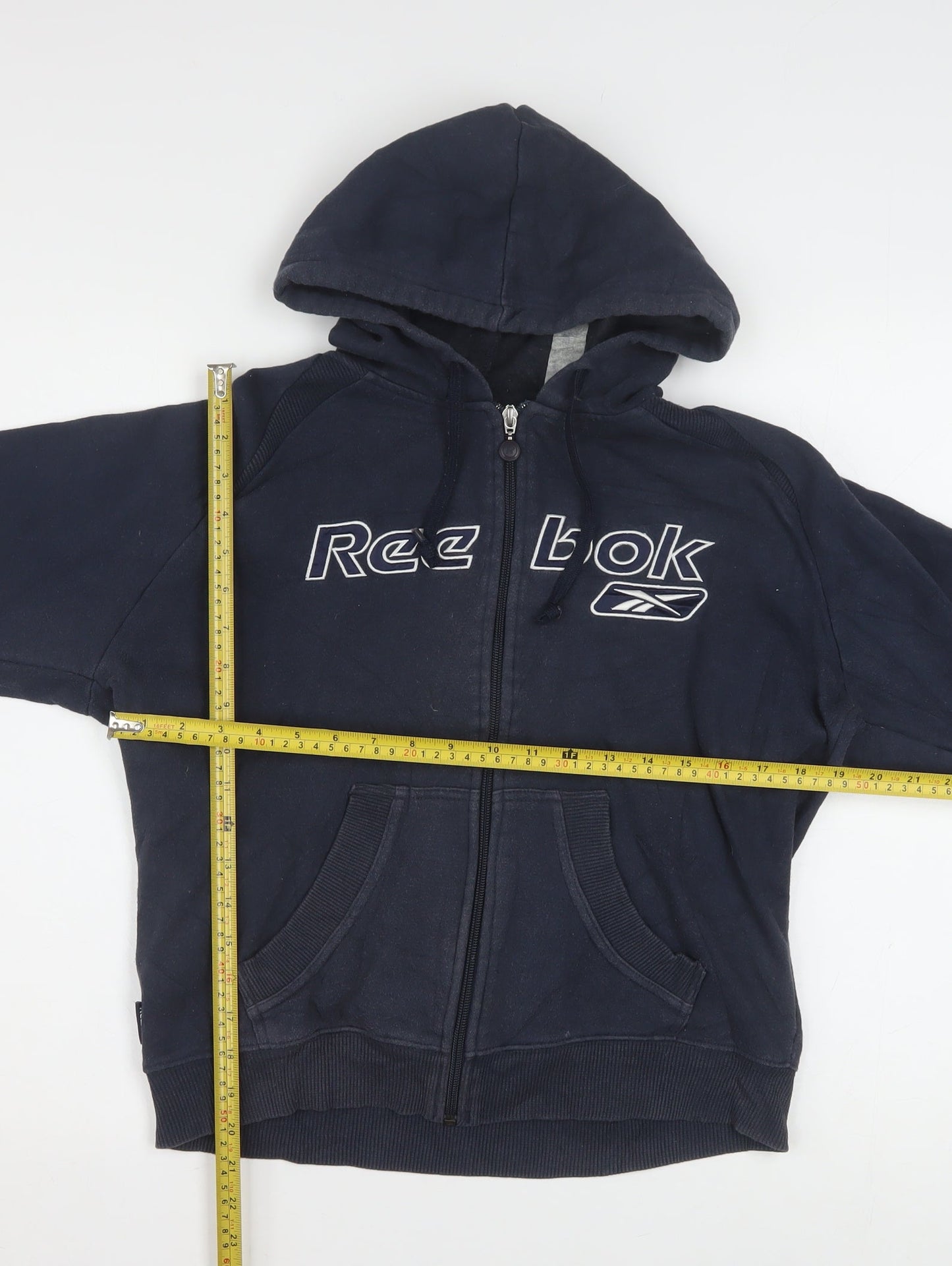 Reebok Women Navy Blue Full Zip Hoodie Size 14 Cotton Blend