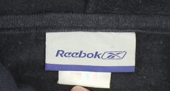 Reebok Women Navy Blue Full Zip Hoodie Size 14 Cotton Blend