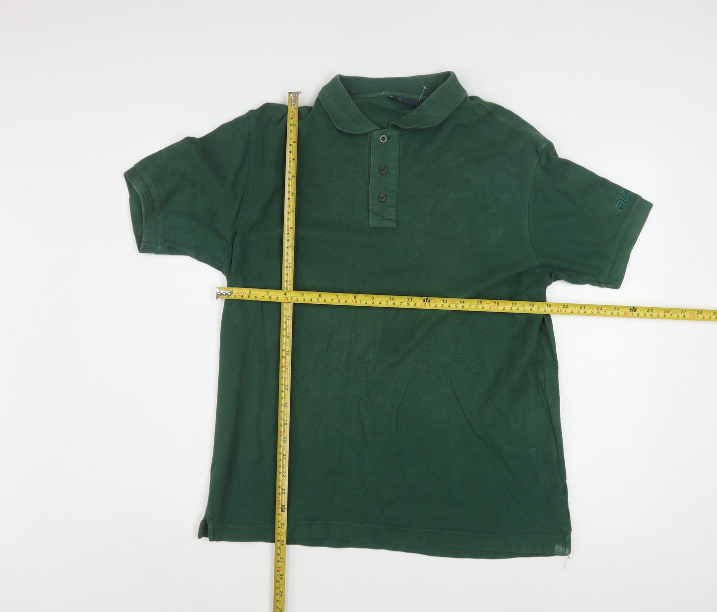 Fila Men's Green Short Sleeve Polo Shirt Size M 100% Cotton