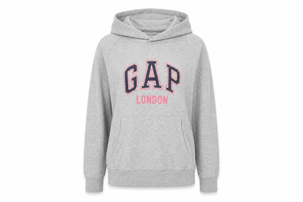 Gap Women’s Grey London Logo Pullover Hoodie M