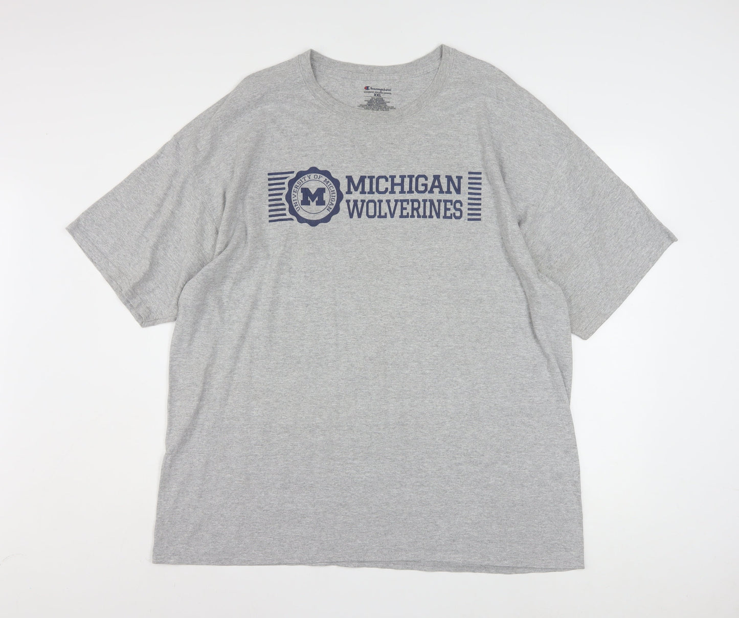 Champion Mens Grey Michigan Wolverines Graphic T-Shirt 2XL