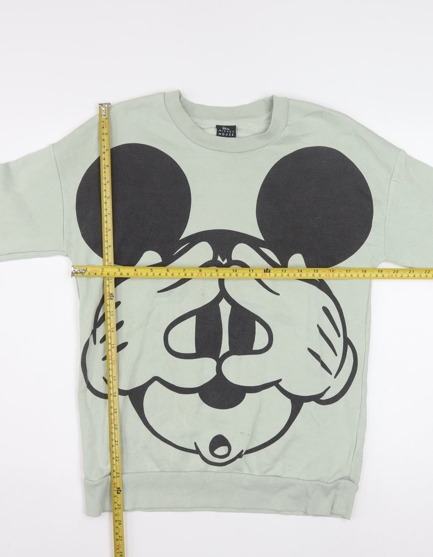 Disney Mickey Mouse Women’s Green Graphic Pullover Sweatshirt Size S