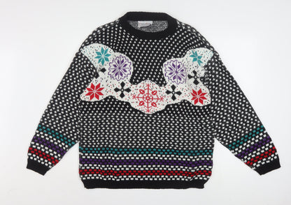 Custom Design Women's Multicoloured Fair Isle Acrylic Jumper Size 2