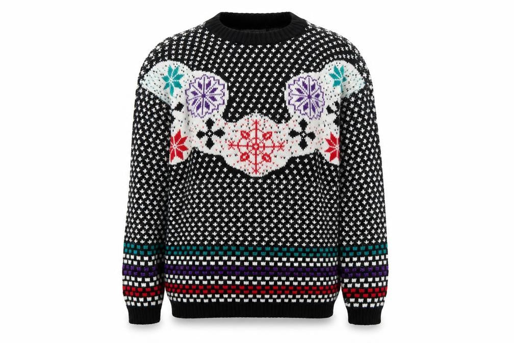Custom Design Women's Multicoloured Fair Isle Acrylic Jumper Size 2