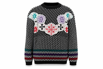Custom Design Women's Multicoloured Fair Isle Acrylic Jumper Size 2