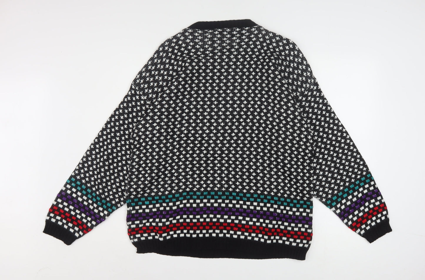 Custom Design Women's Multicoloured Fair Isle Acrylic Jumper Size 2