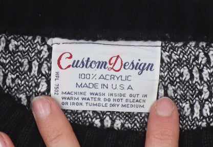 Custom Design Women's Multicoloured Fair Isle Acrylic Jumper Size 2