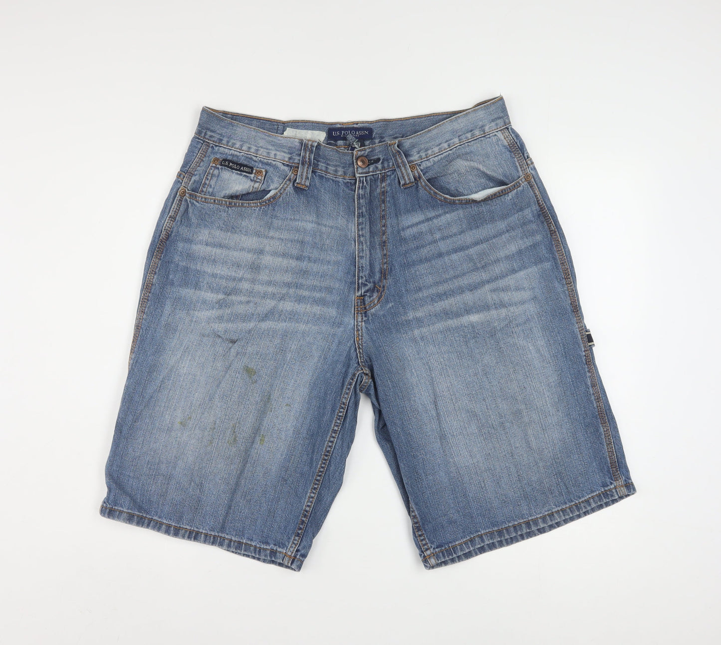 U.S. Polo Assn. Men's Blue Denim Cargo Shorts W36 Regular Fit