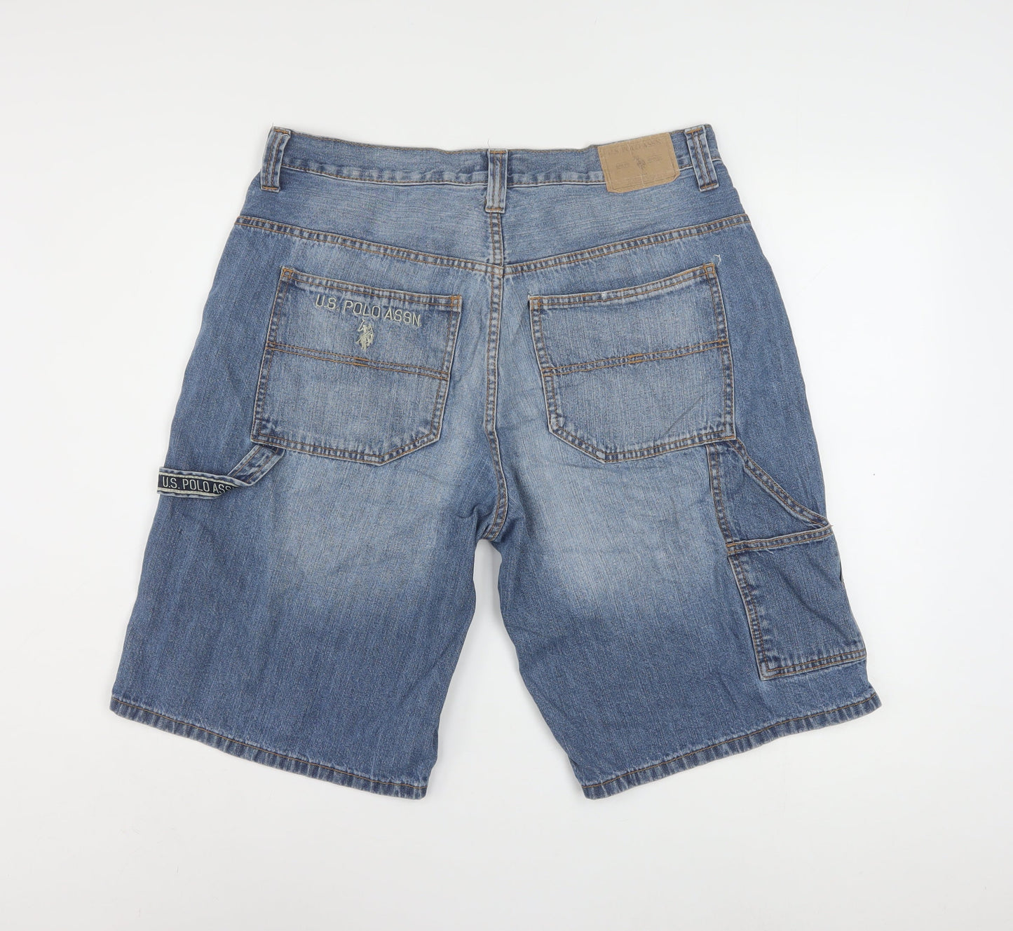 U.S. Polo Assn. Men's Blue Denim Cargo Shorts W36 Regular Fit