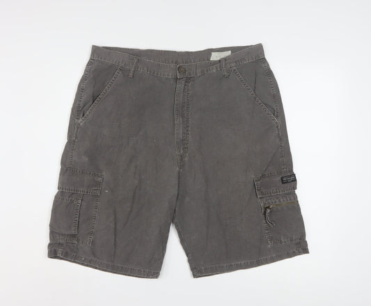 Wrangler Men's Grey Cargo Shorts Size 36 Cotton Casual Workwear