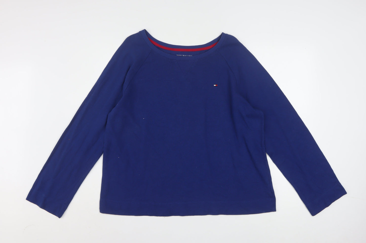 Tommy Hilfiger Women's Blue Long Sleeve Pyjama Top 2XL